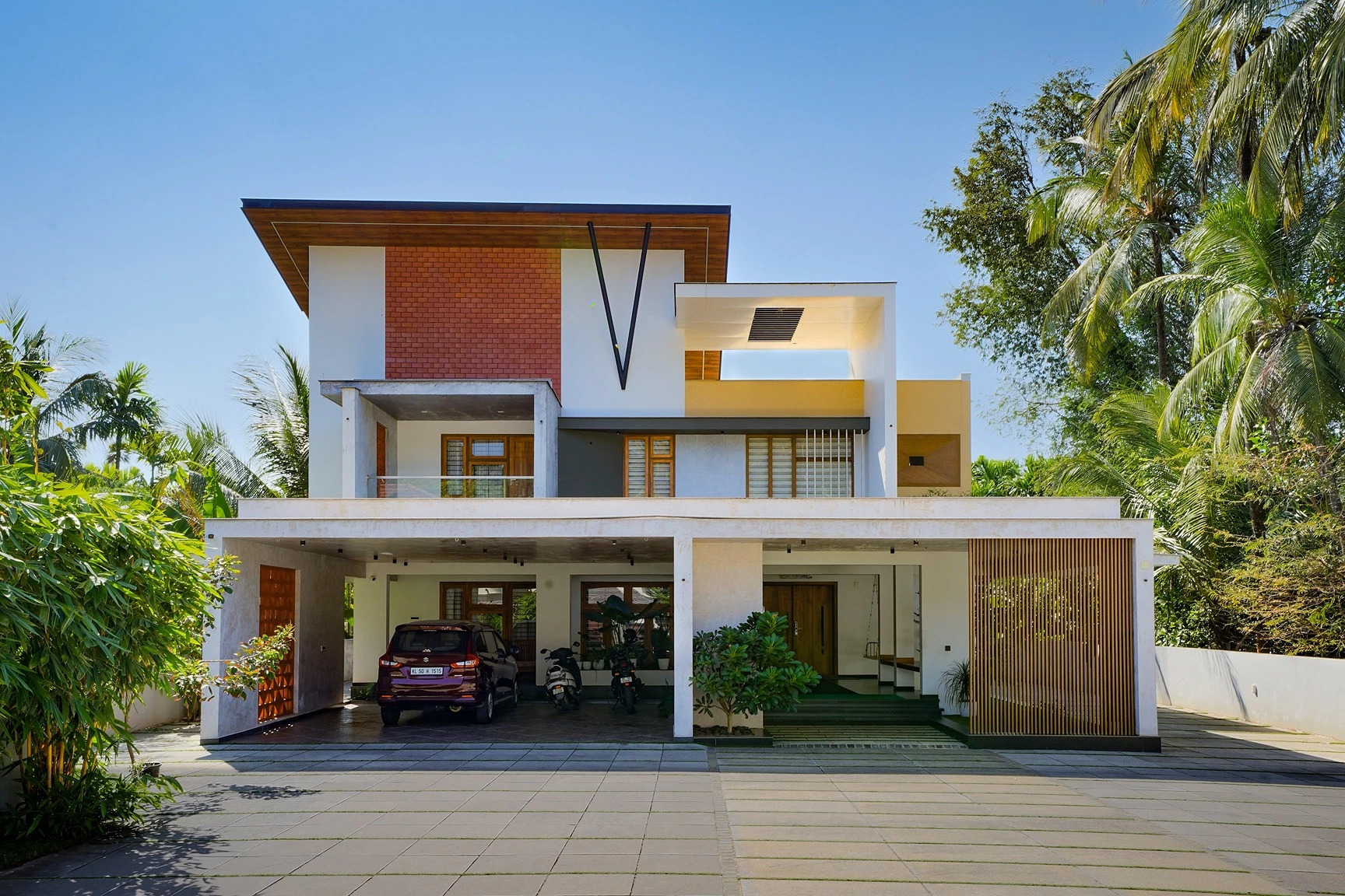 Modern residential villa exterior design project in Palakkad Kerala
